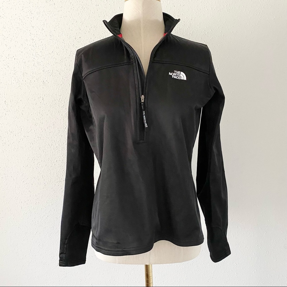 THE NORTH FACE Women's Small Black Windstopper Fleece Lined Half Zip Pullover